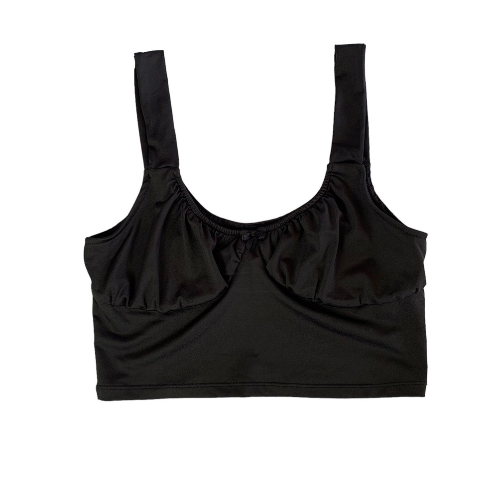Divided H&M Black Ruched Crop Tank Top Soft Stretchy Y2K Style M